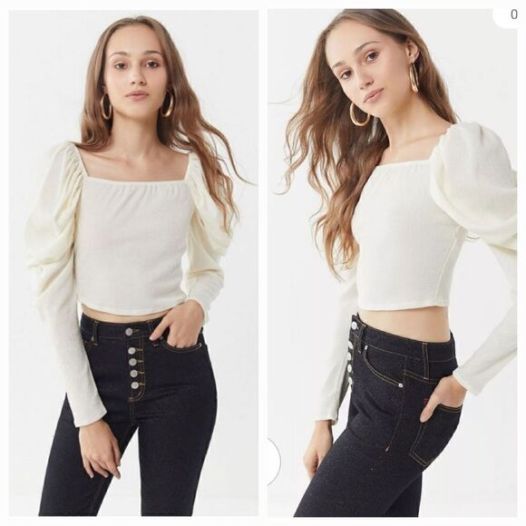 C/meo Collective Back To Back Puff Sleeve Top in Ivory Size Large - Picture 10 of 10